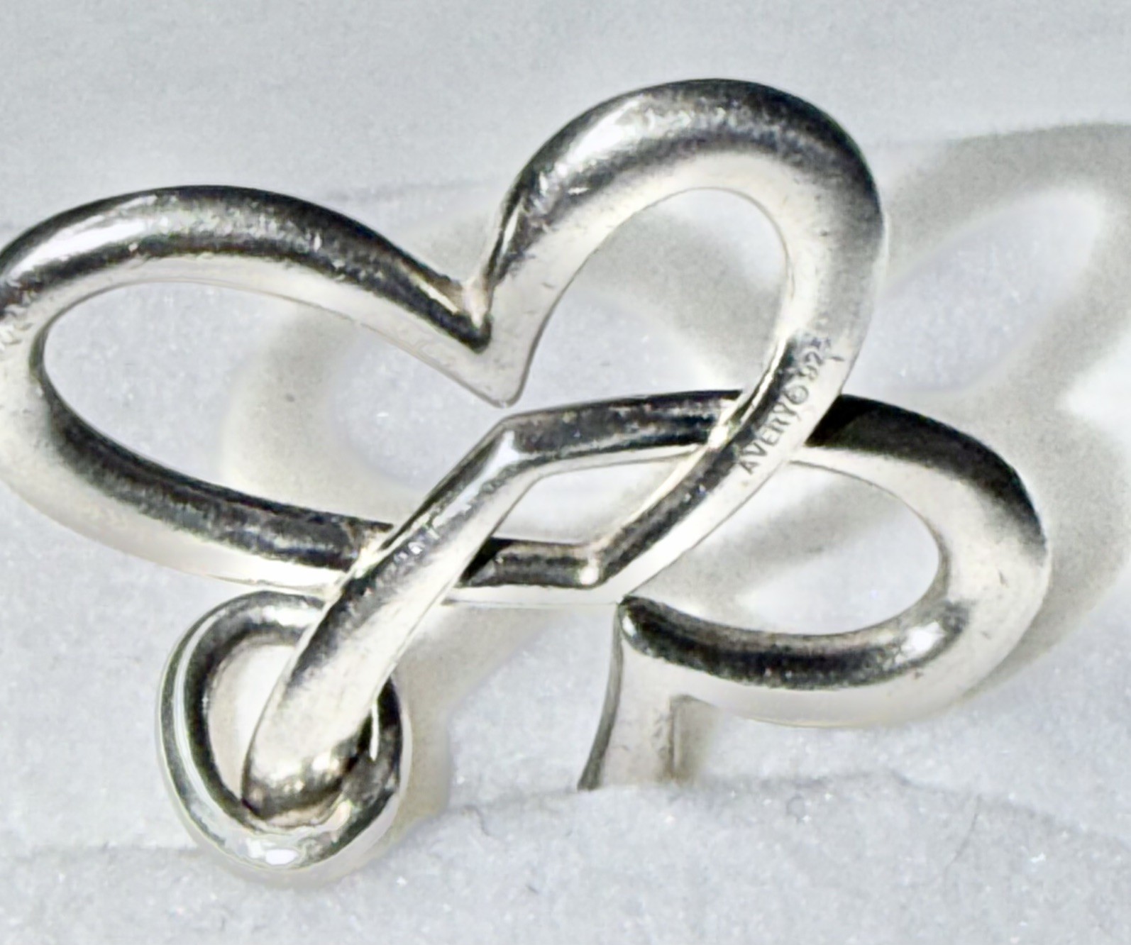 Retired JAMES AVERY Sterling Linked Heart Butterfly Pendant 1-1/8”
