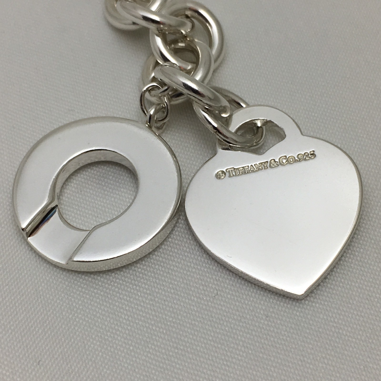 Please Return to Tiffany Silver Heart Tag Toggle Necklace in Silver AUTHENTIC