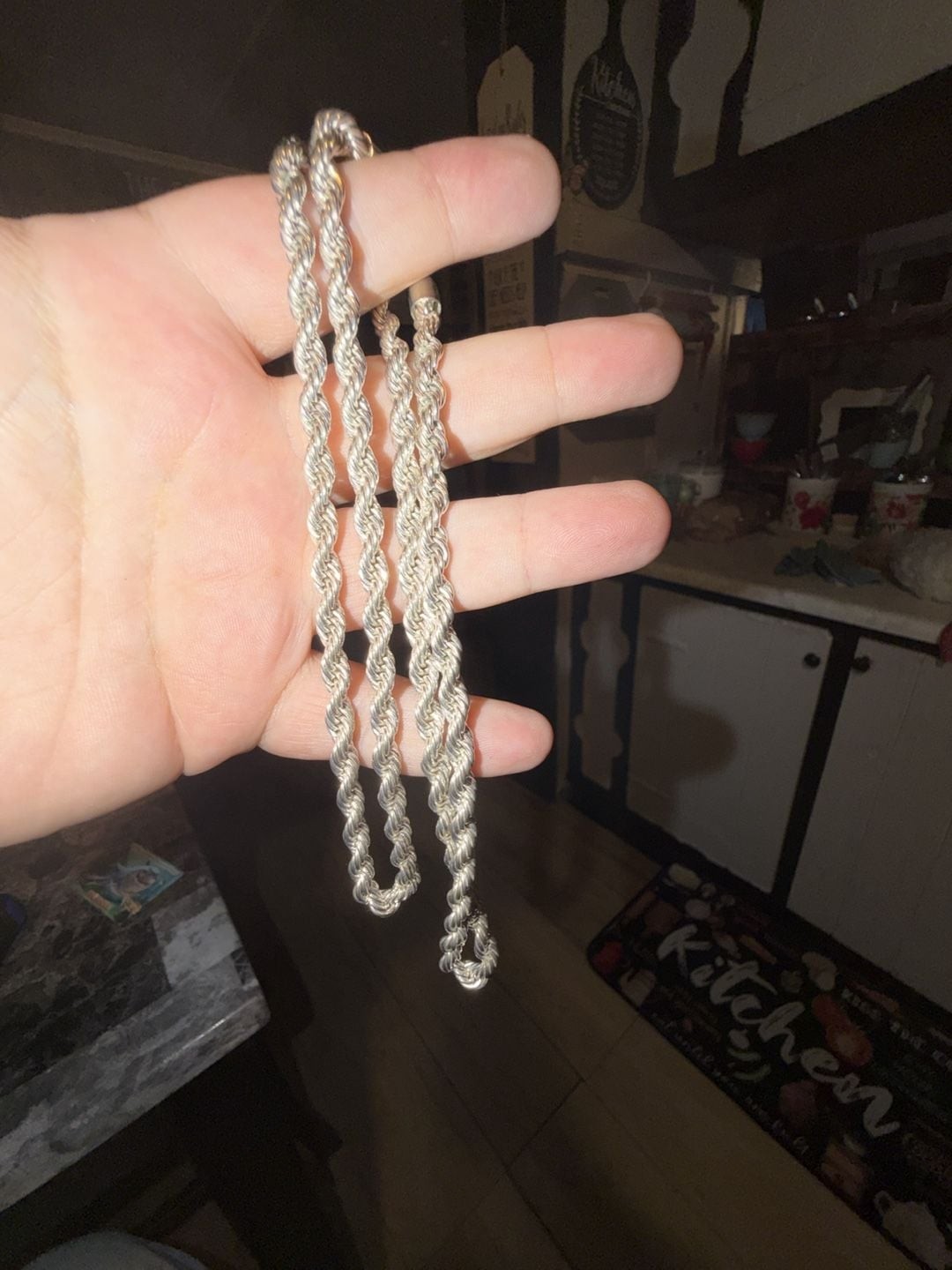 Solid 925 Sterling Silver filled 6mm Heavy Rope Chain 28 inch