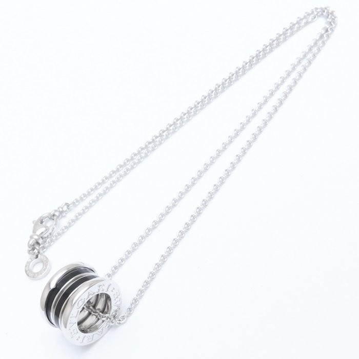 BVLGARI B.zero1 18K White Gold Black Ceramic Necklace /294504