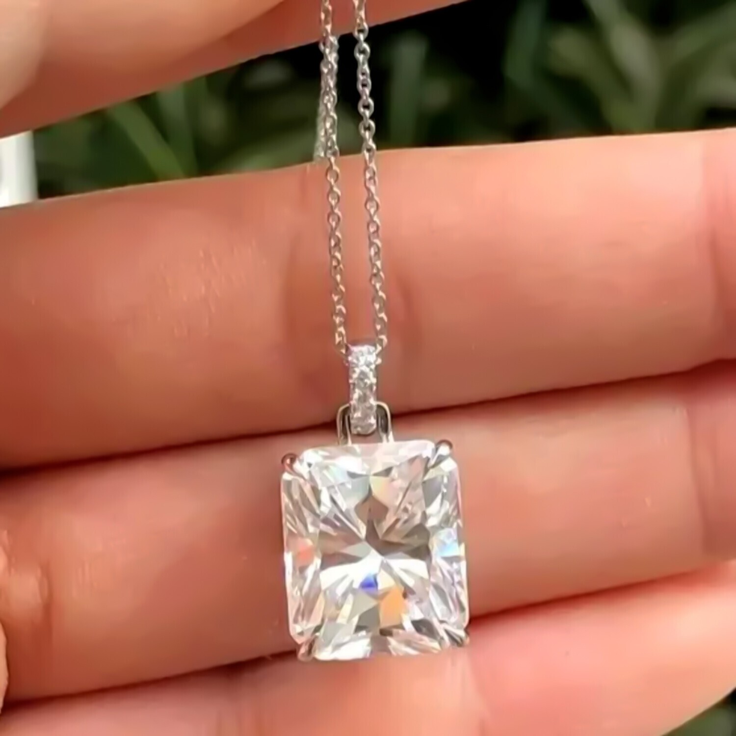 4.15 Ct Certified Diamond Pendant in 925 Silver for Thanksgiving Gift