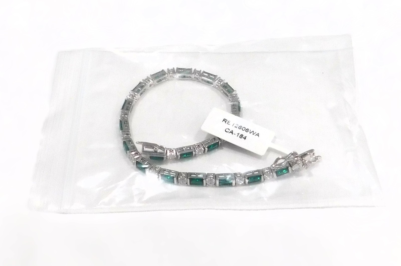 Ivy Sharpe Silver Tone Beautiful Simulated Emerald Cut 2 1/4 ct. Bracelet NIB