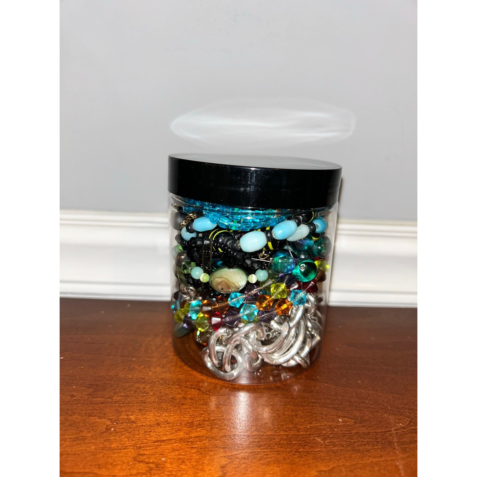 Gemstone and Glass Necklace Mystery Jar – Curated Wearable Estate Lot 16 oz