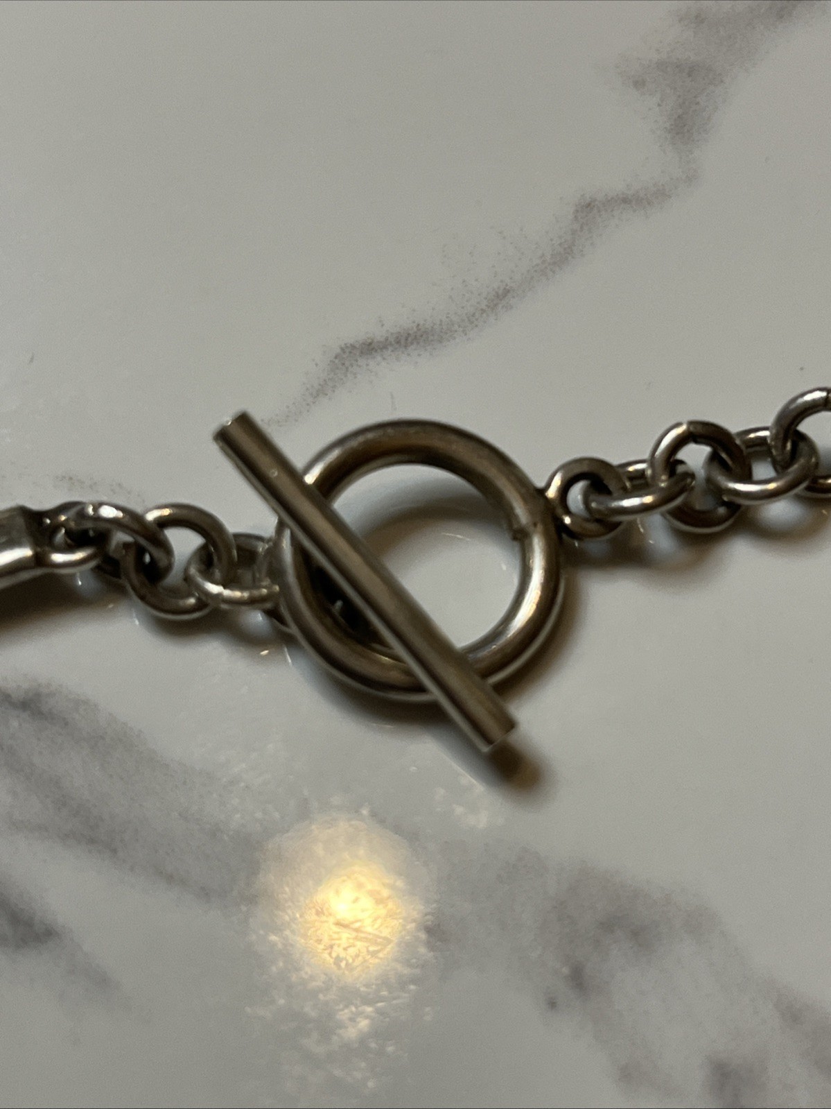 Sterling silver Mexican collar toggle necklace Mexico 15”