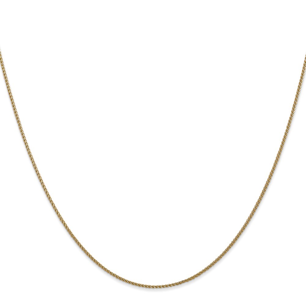 14k Yellow Gold 1.05mm Diamond-cut Spiga Chain Necklace 24″