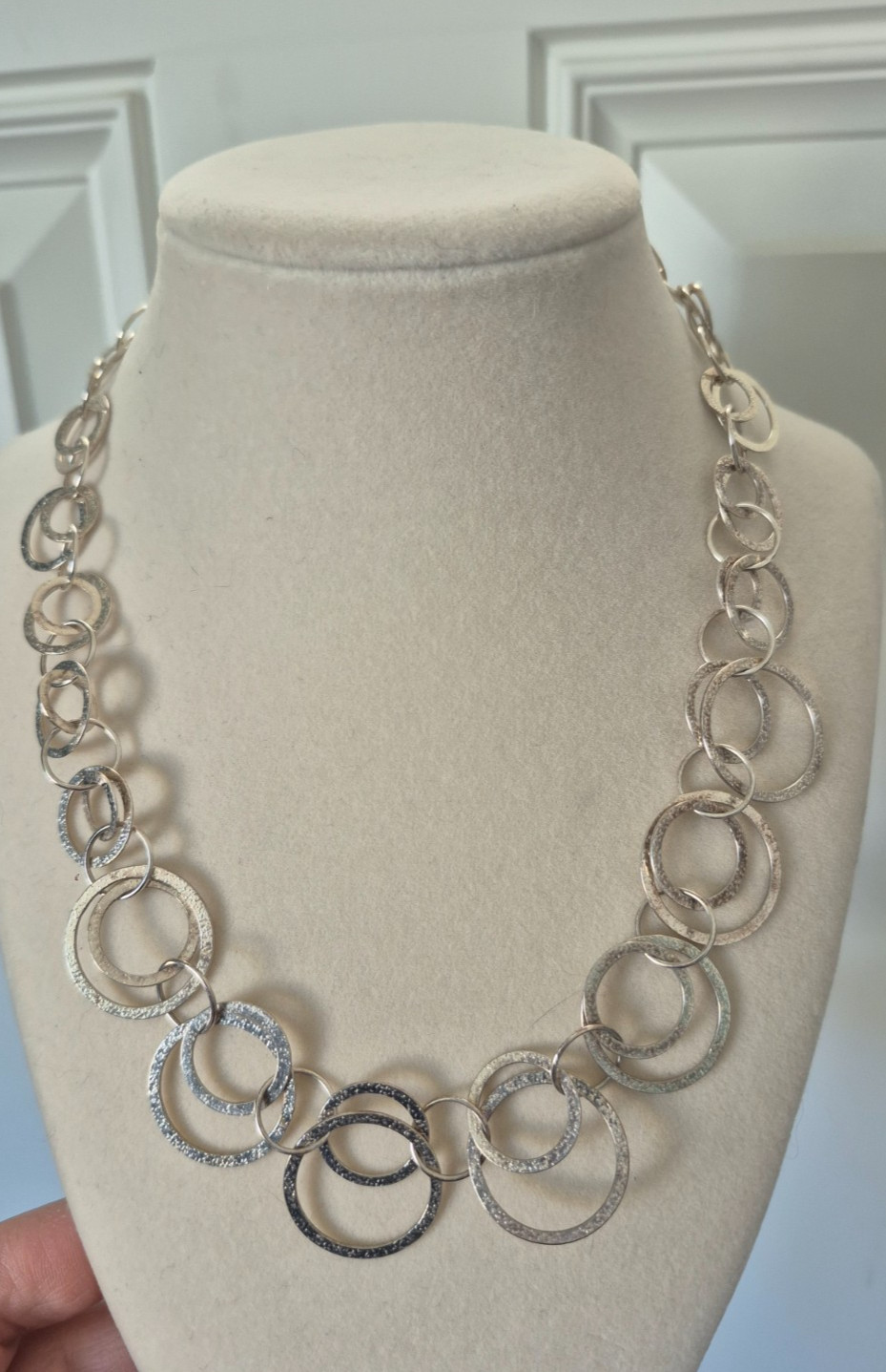 Milor Italy 925 Sterling Silver Circle Link Necklace