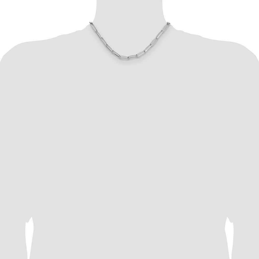 Sterling Silver 5.5mm Diamond-cut Paperclip Chain Necklace 16″ 16.26gm