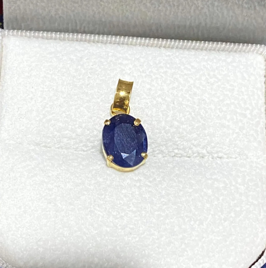 Genuine Blue Sapphire Birthstone Pendant Unisex Gift 925 Sterling Silver Jewelry