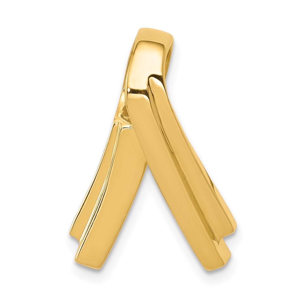 14k Yellow Gold Slide Fits up to 6mm Regular/Fancy/Reversible Omega Pendant
