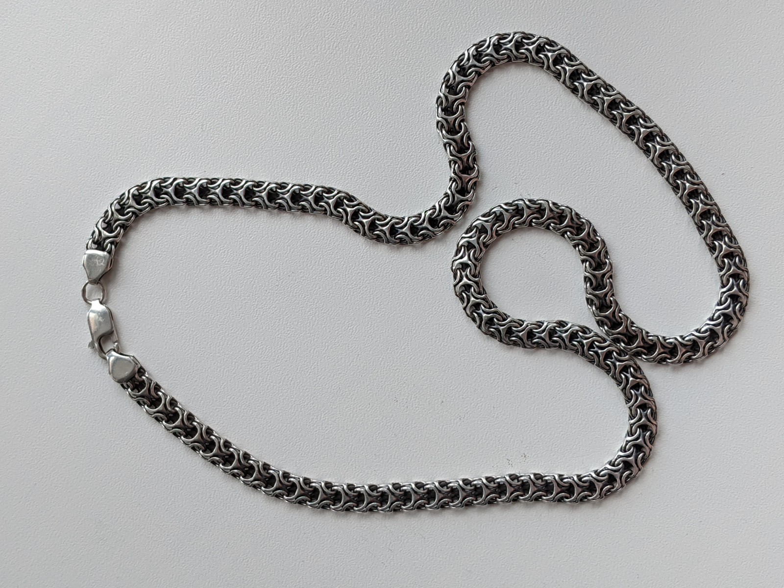 Solid 925 Sterling Silver Chain Necklace 65cm 25.6″ Heavy Mens 49.39g Jewelry
