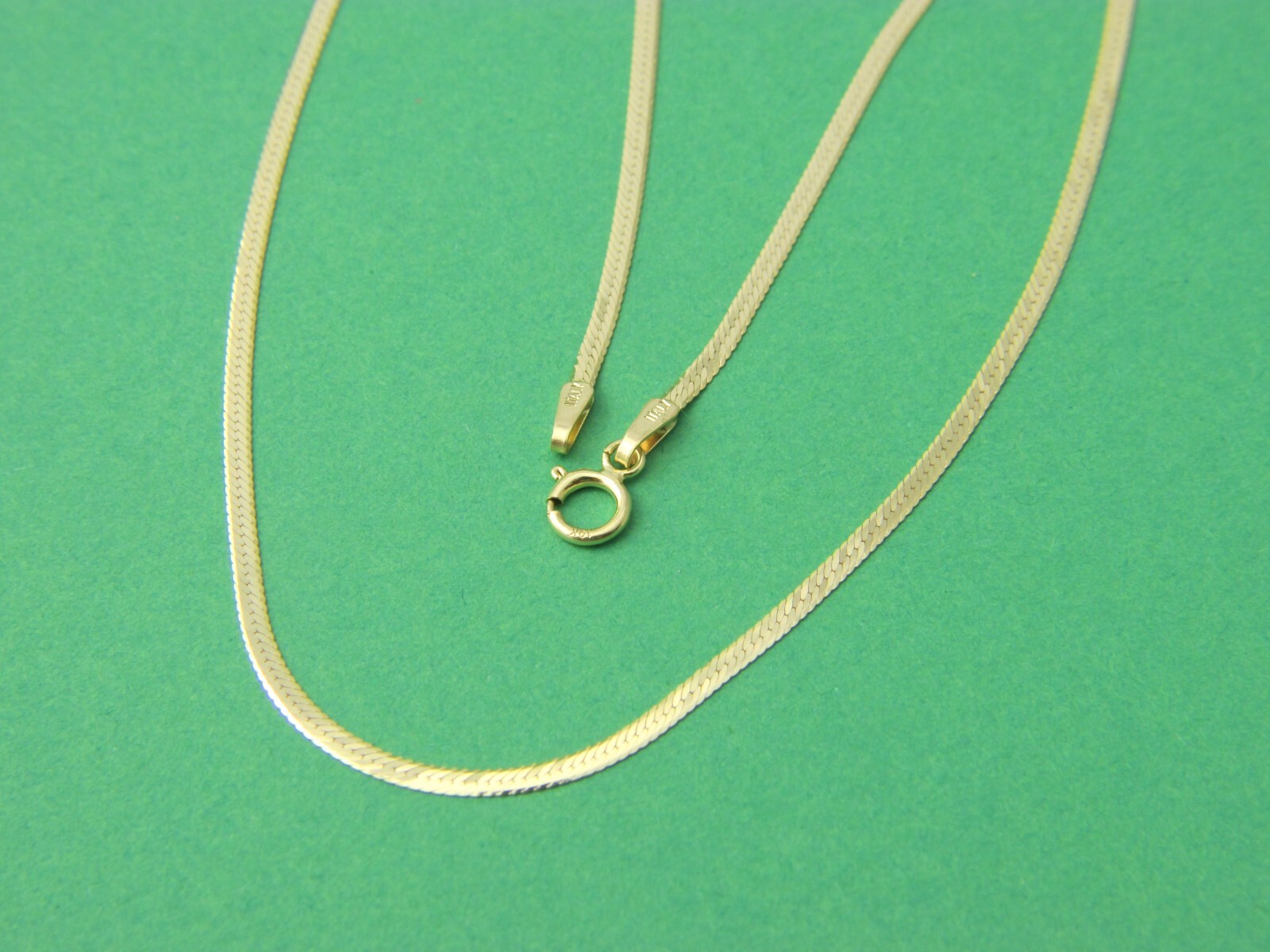 solid 10k gold herringbone necklace Real 10kt gold Italian Necklace