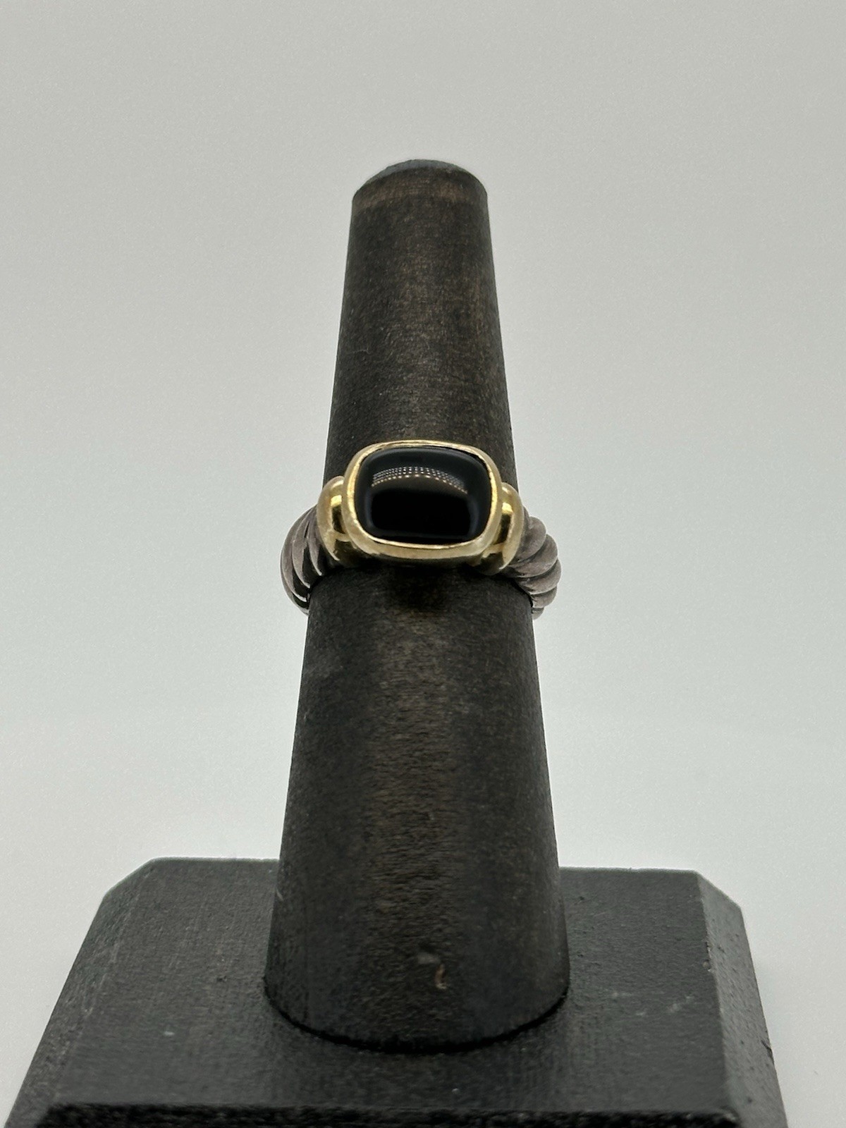 DAVID YURMAN Albion Sterling & 14K Gold Black Onyx Set/Earrings/Ring5/Pendant