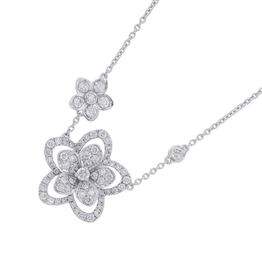 GRAFF Wildflower Double Diamond Pendant 18K White Gold RGP790
