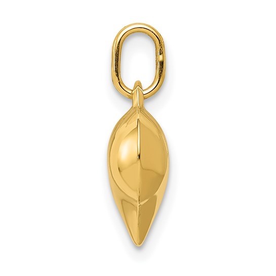 14K Gold Puffy Heart Charm Pendant, 14k Real Solid Gold 3-D Heart Pendant-14KC29