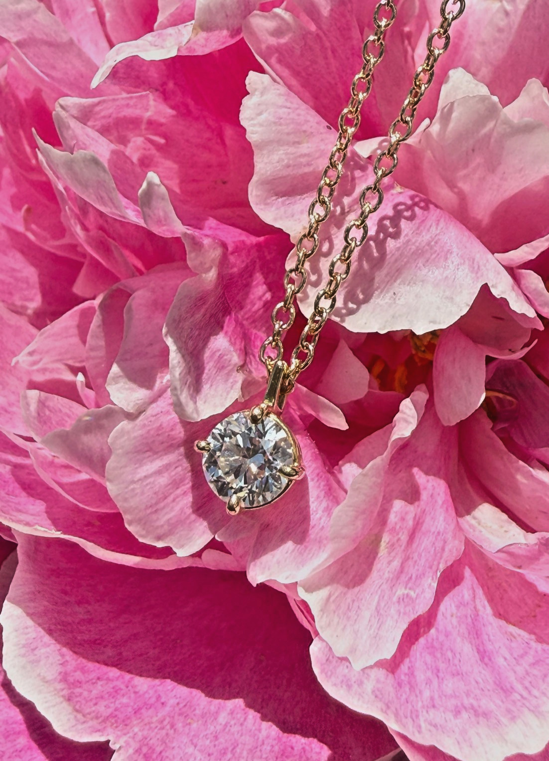 Blue Nile 18K YG Diamond Round Cut Pendant 0.77 Ct, G, VS1 With GIA Report