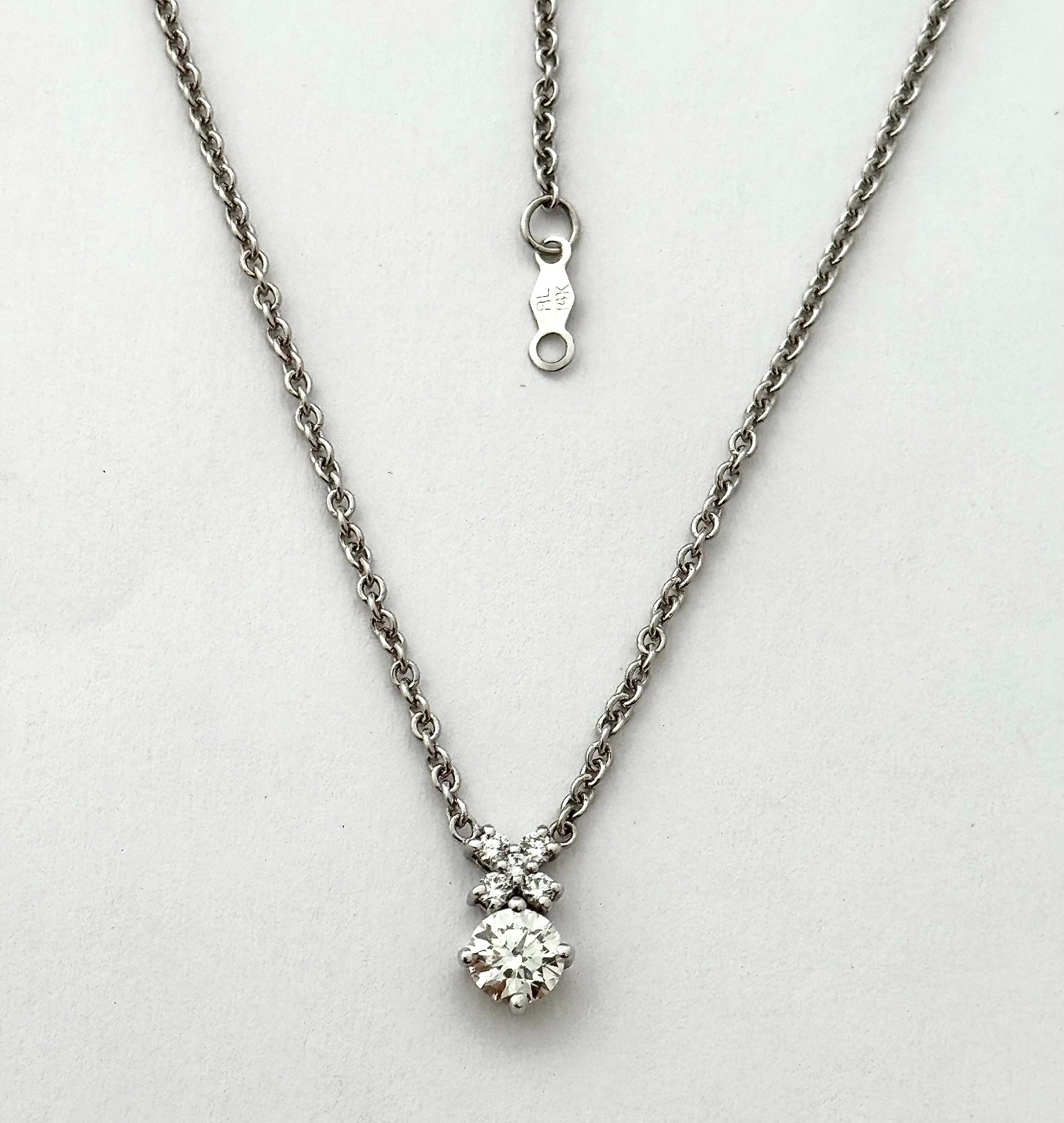 DIAMOND PENDANT 14K WG, 0.50 CARAT VS QUALITY, GIA CERT, RET USD $2,700+TAX