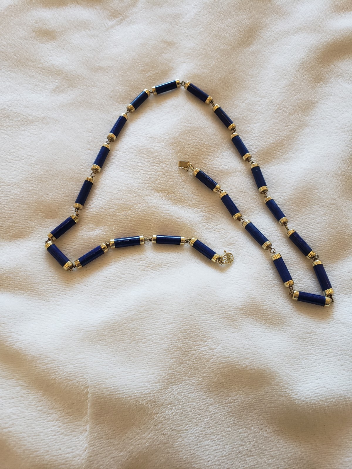 14k And Lapis Modern/Fashion Necklace Marked 14k