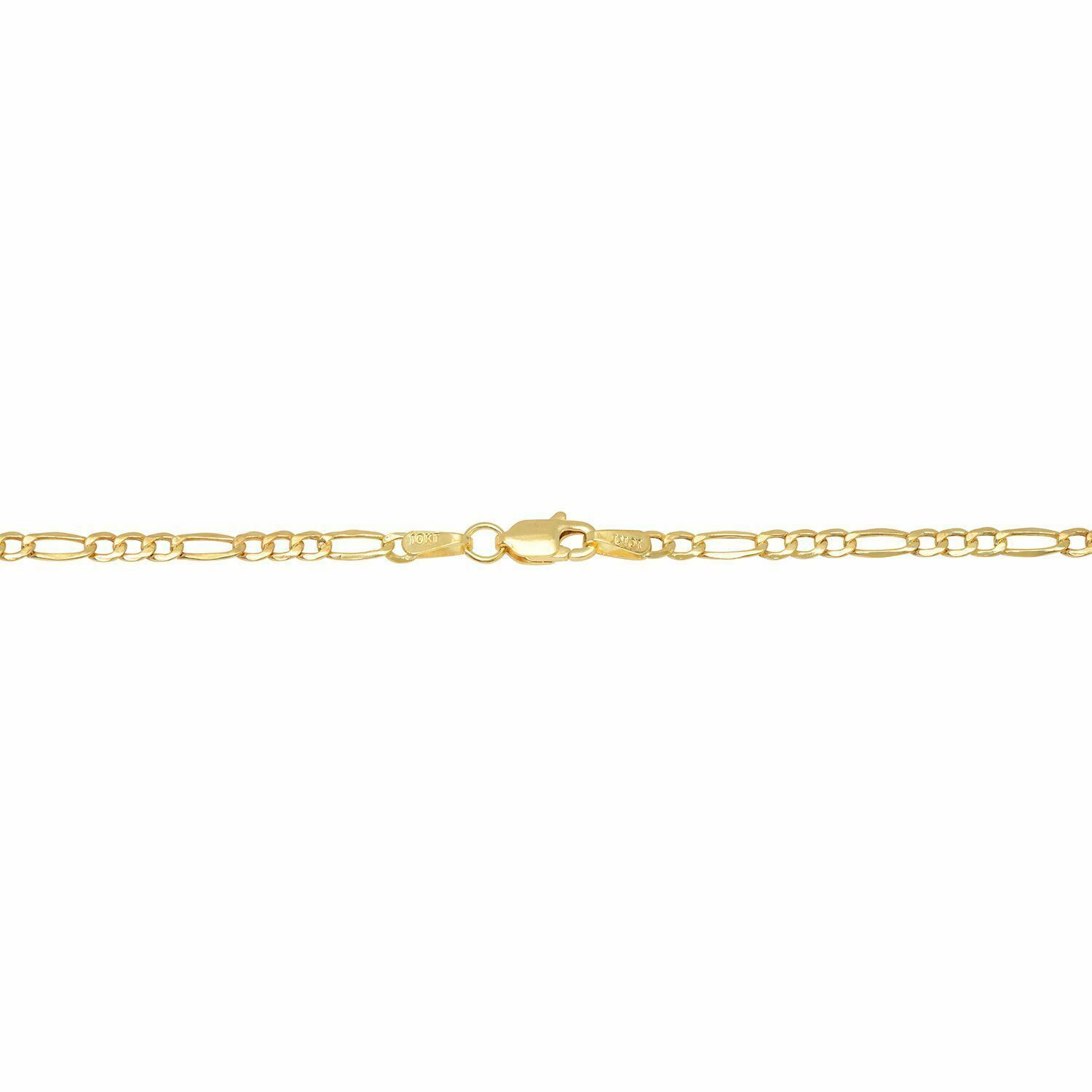 BRAND NEW 10k Yellow 2mm-3.5mm Gold Figaro Link Chain Necklace Bracelet Hollow