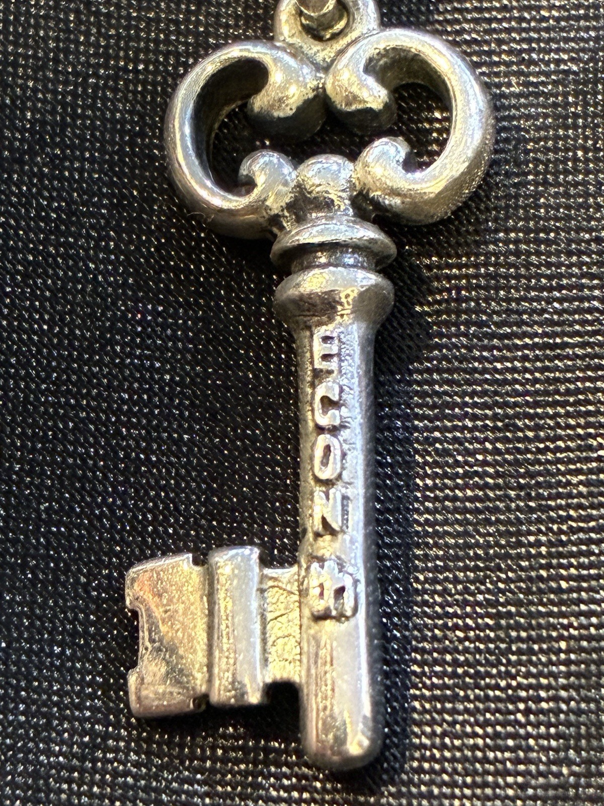 Sterling Silver Key Pendant Necklace 16″-18″ Adjustable Chain Stamped 925 ECON