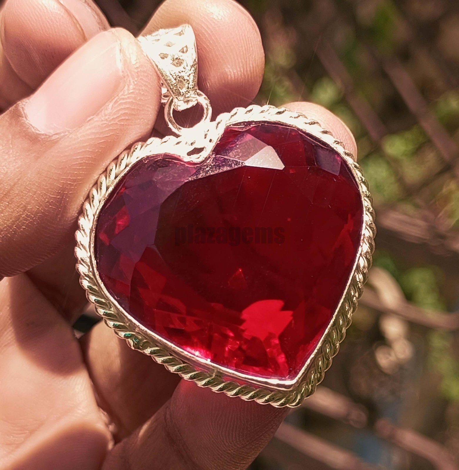 90 Ct Natural Blood Red Mozambique Ruby Pendant Flawless CERTIFIED