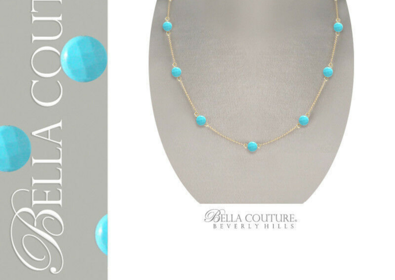 ❤️NEW BC® 14K YELLOW GOLD PERSIAN TURQUOISE DIAMOND FACETED NECKLACE 18″ 16″