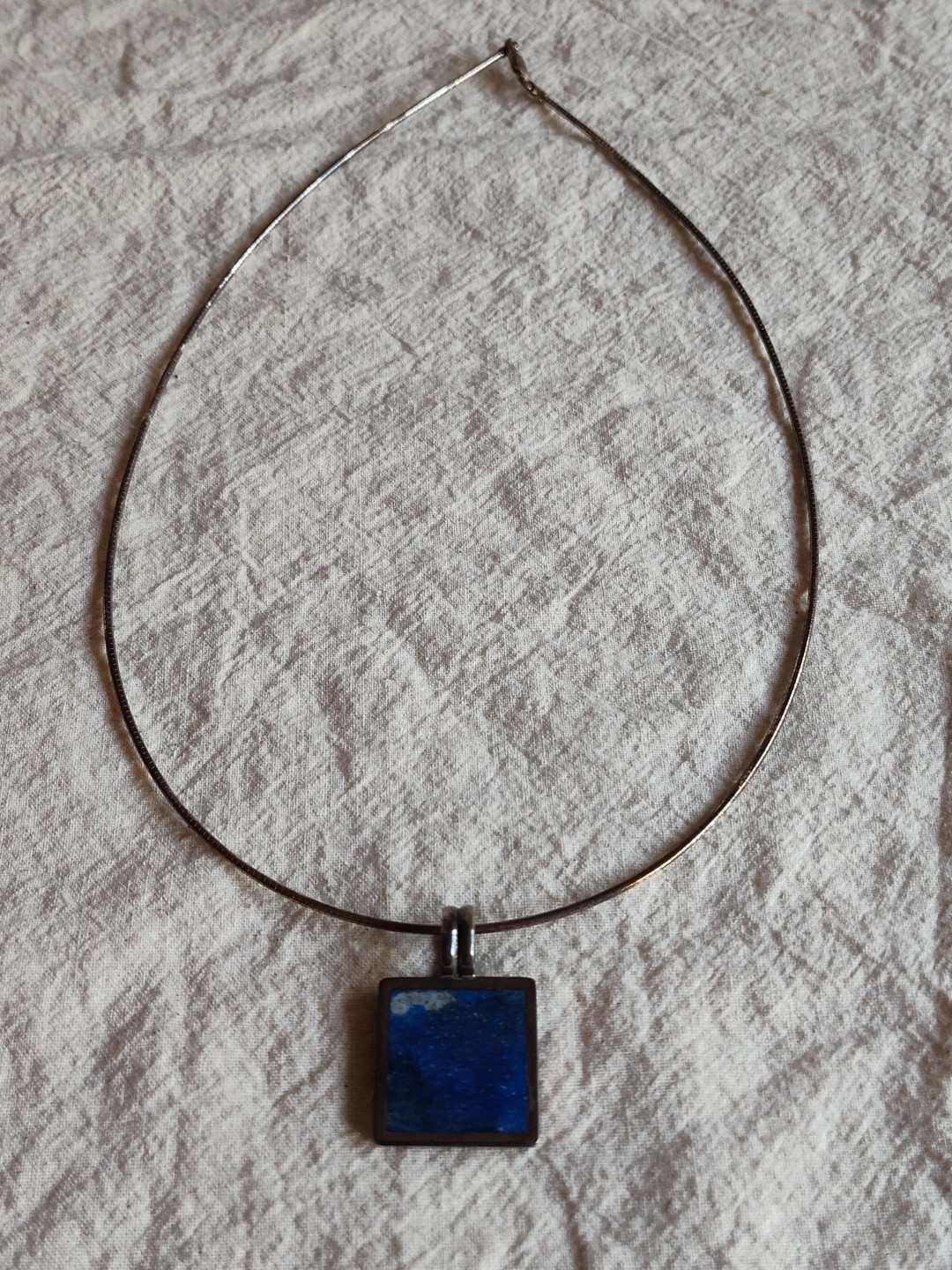 Carolina Silver Company Lapis Lazuli .950 Silver Necklace 19″ D2