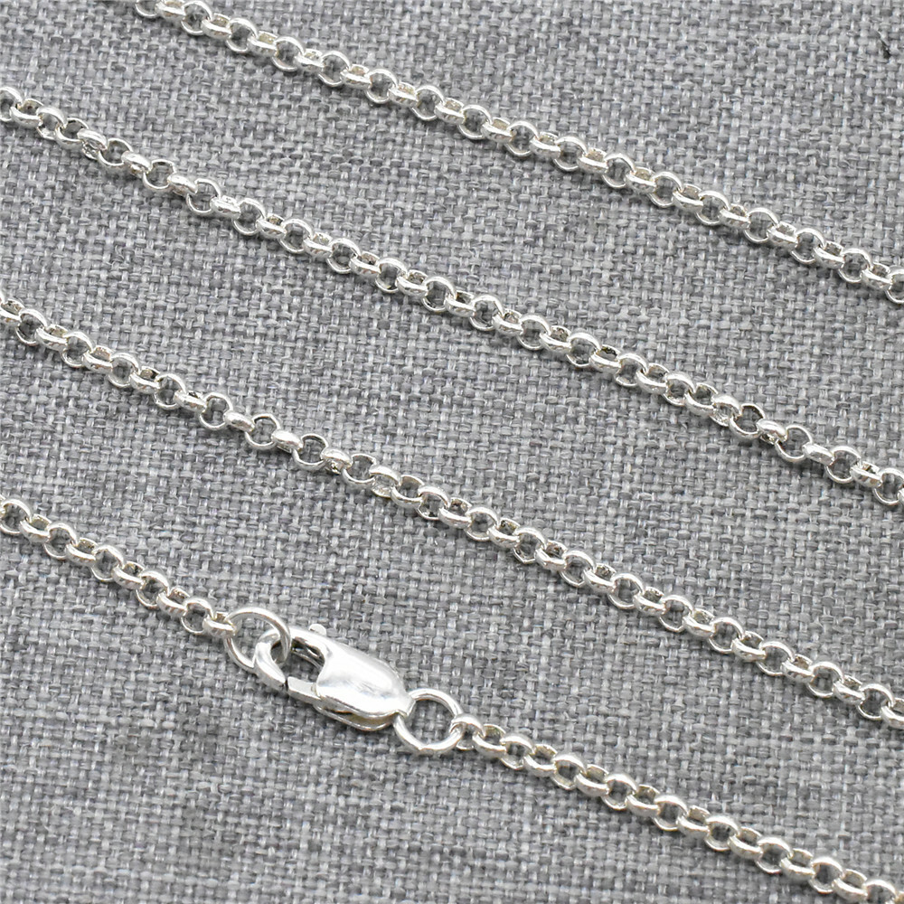 Sterling Silver Shiny Rolo Chain Necklace Lobster Clasp 2mm 16 18 20 22 24 26 30