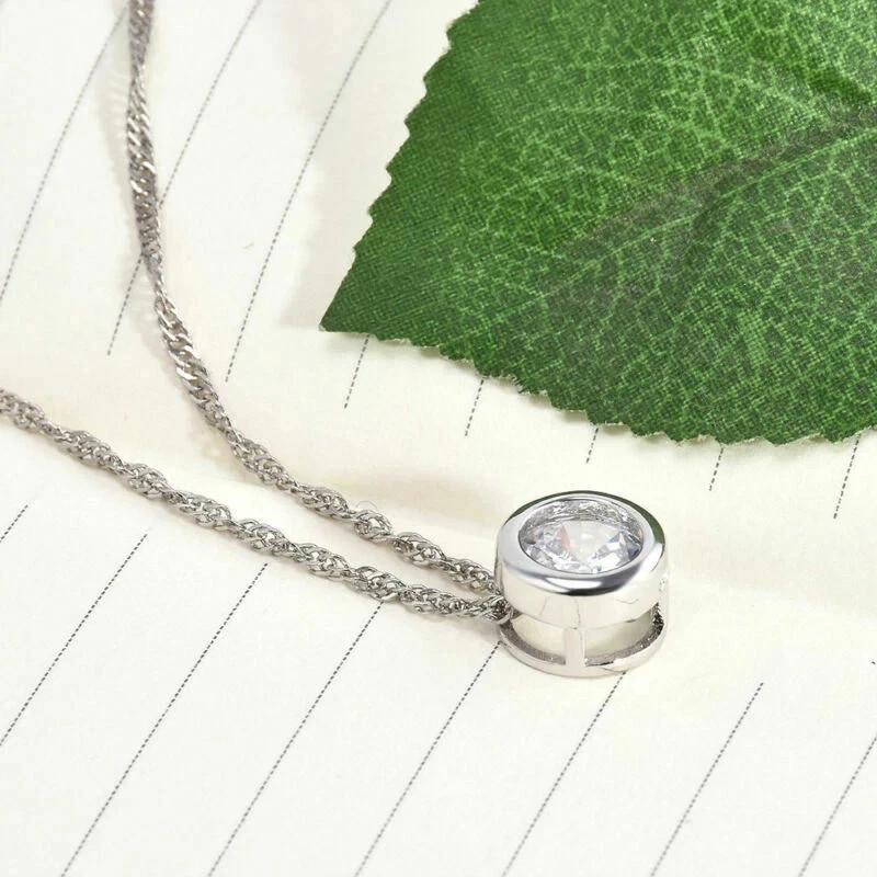 1.00 Ct Certified Round Shape Diamond Women’s Solitaire Pendant 14K White Gold