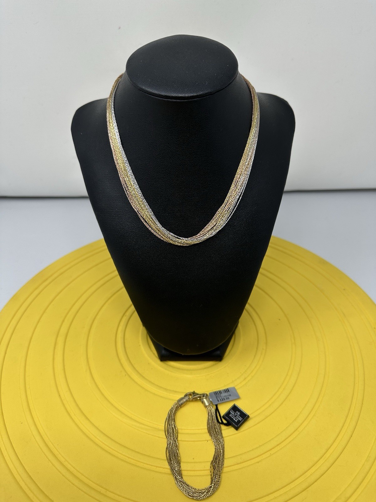 Sterling Silver Eros Milano 20 Stranded Choker Necklace Bracelet Set 42g 15” 6”
