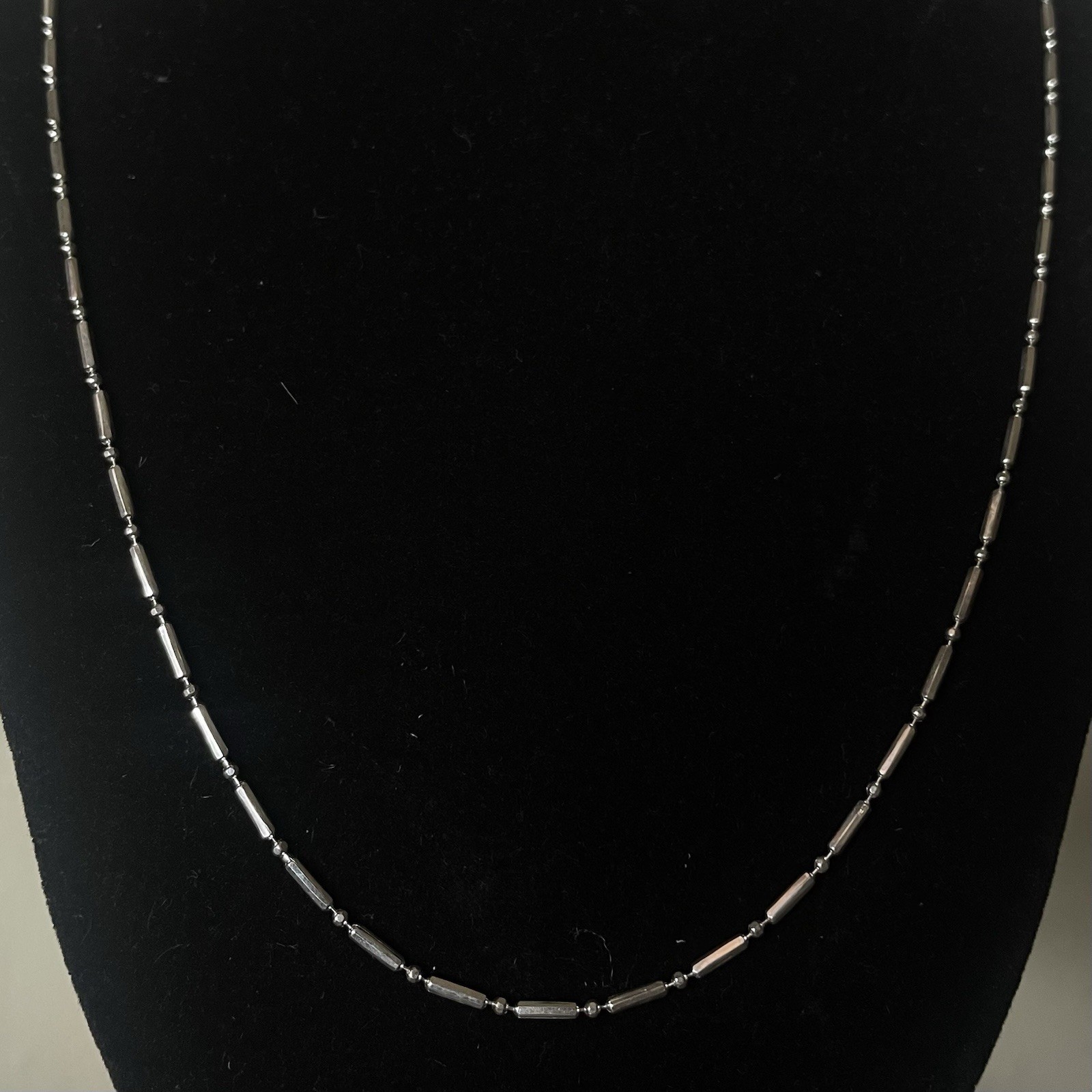 21in 1.5mm Sterling Silver Ball & Bar Chain Necklace – Handmade Mexico