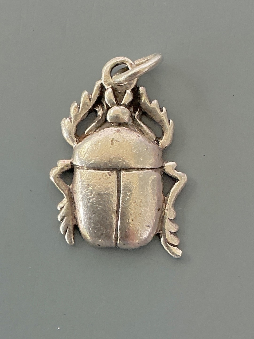Egyptian Scarab Stamped 925 Sterling Silver Pendant