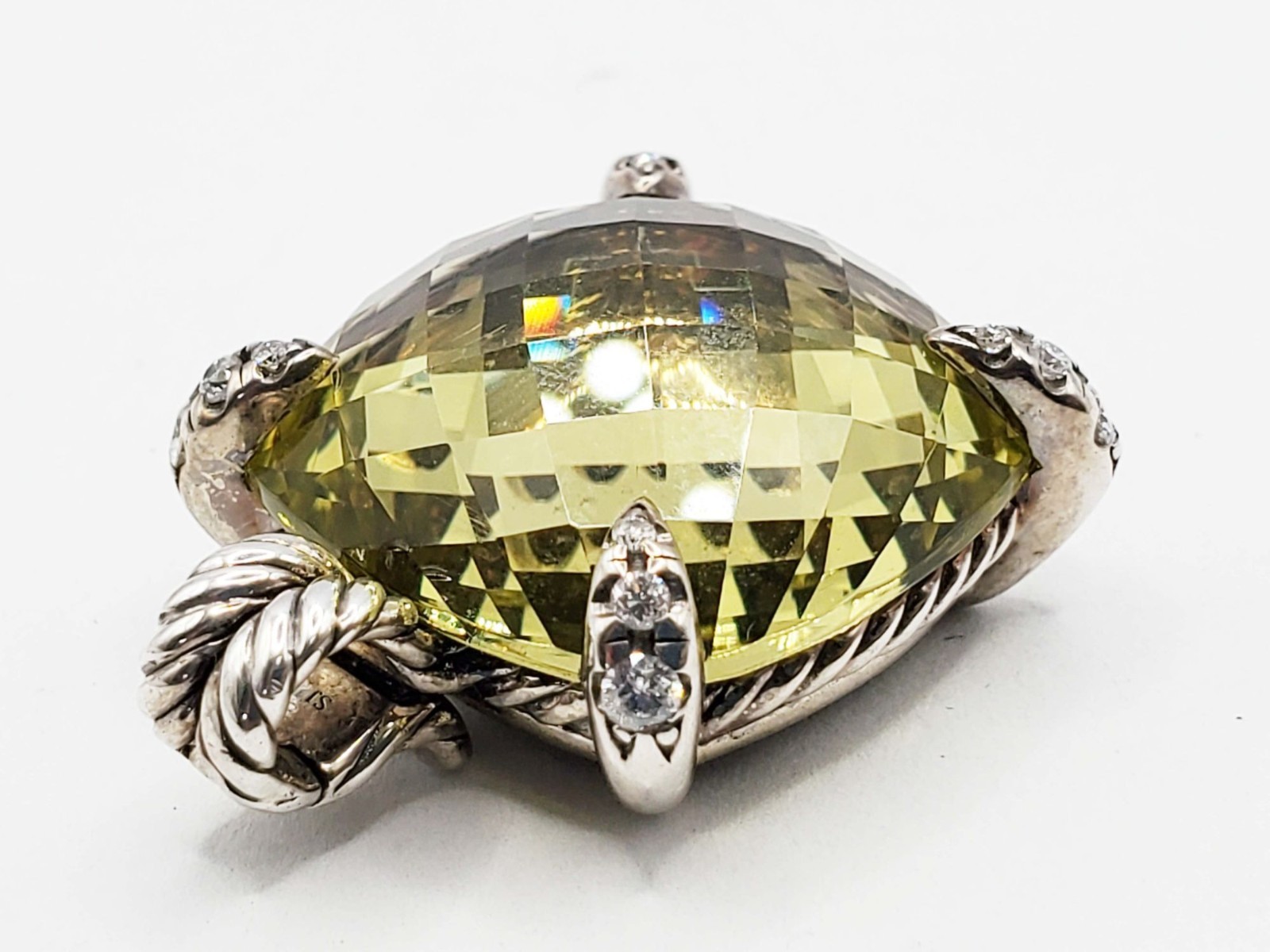 David Yurman Chatelaine Citrine & Diamond Enhancer Pendant Sterling Silver