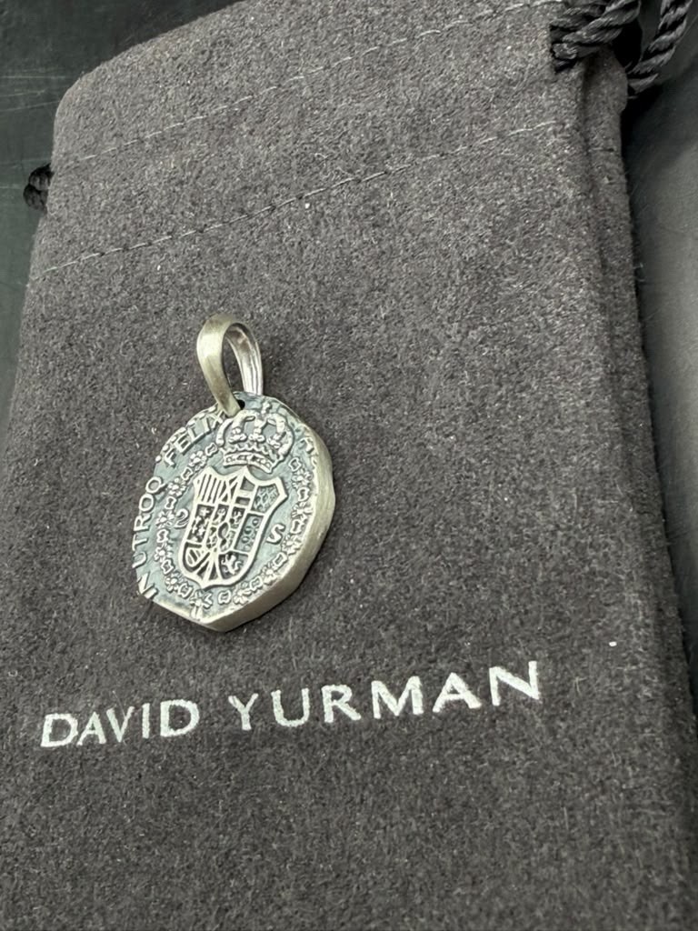 David Yurman Sterling Silver Shipwreck Coin Amulet Pendant