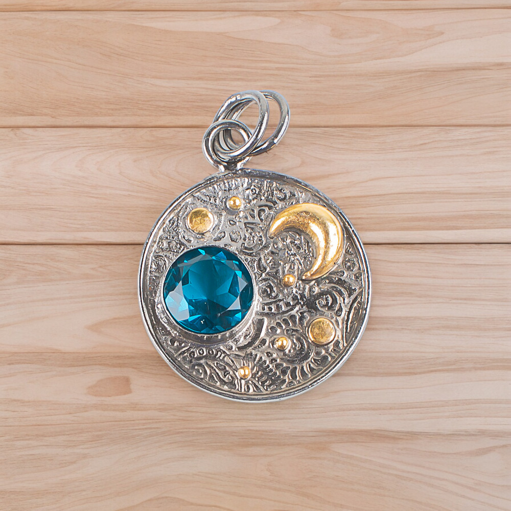 Handmade 925 Sterling Silver Jewelry Pendant Apatite Gemstone Pendant