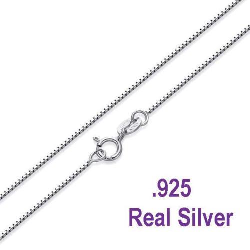 .925 Solid Sterling Silver 1.1mm Box Chain Necklace / Cadena de 925 plata
