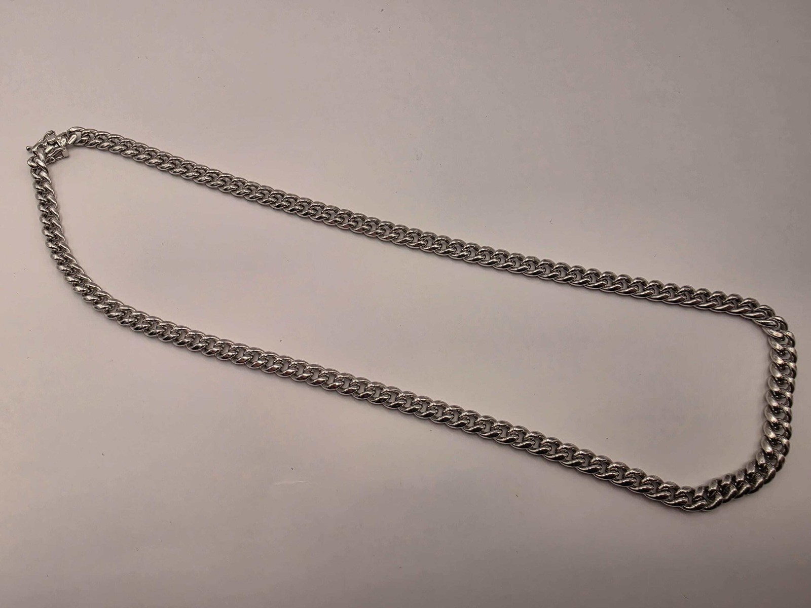 Sterling Silver Double Curb Chain Necklace | 925 Silver | 18 Inch | 5.4mm Cuban