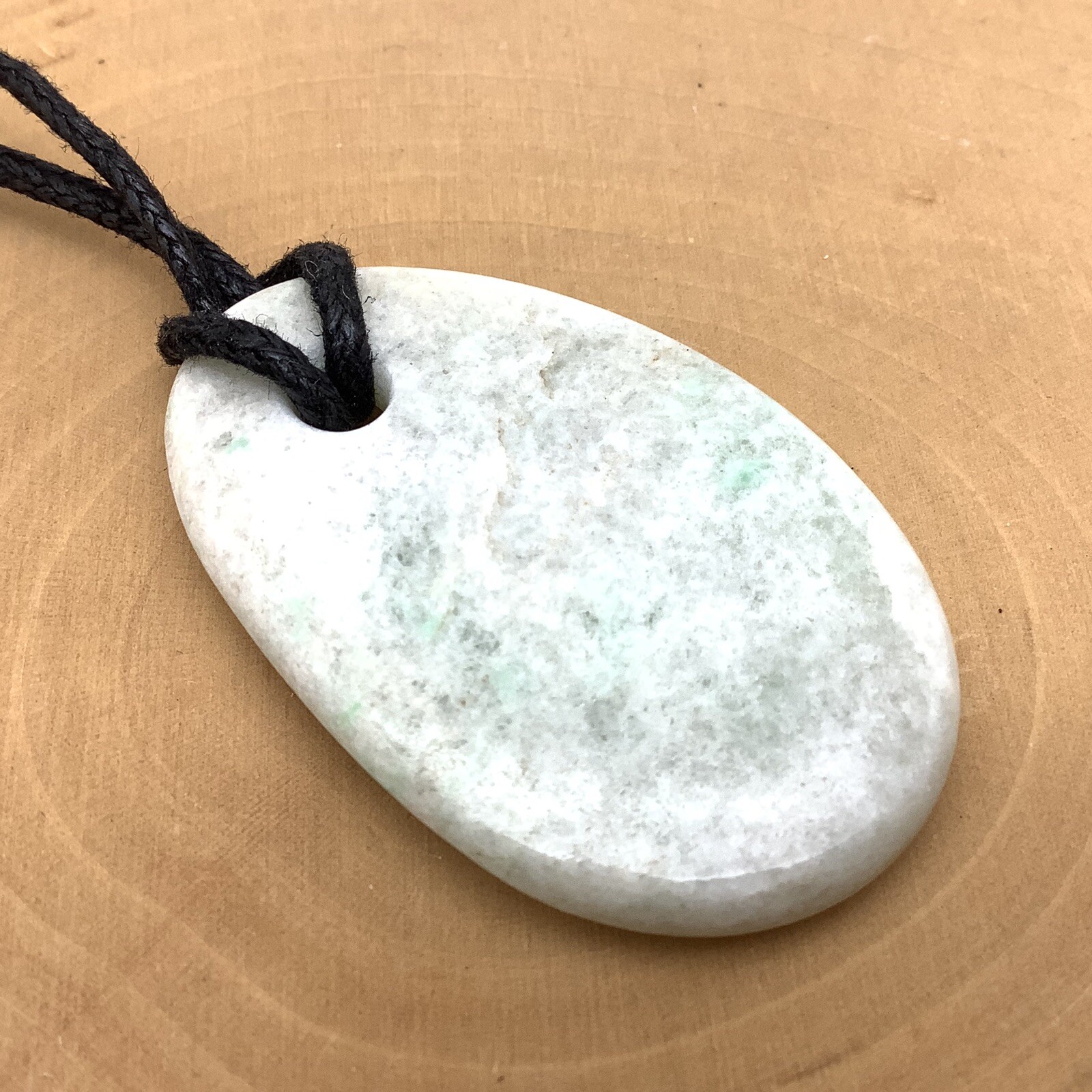 Burma Maw Sit Sit Pebble Pendant White Green Albite Jadeite Gem Myanmar #8