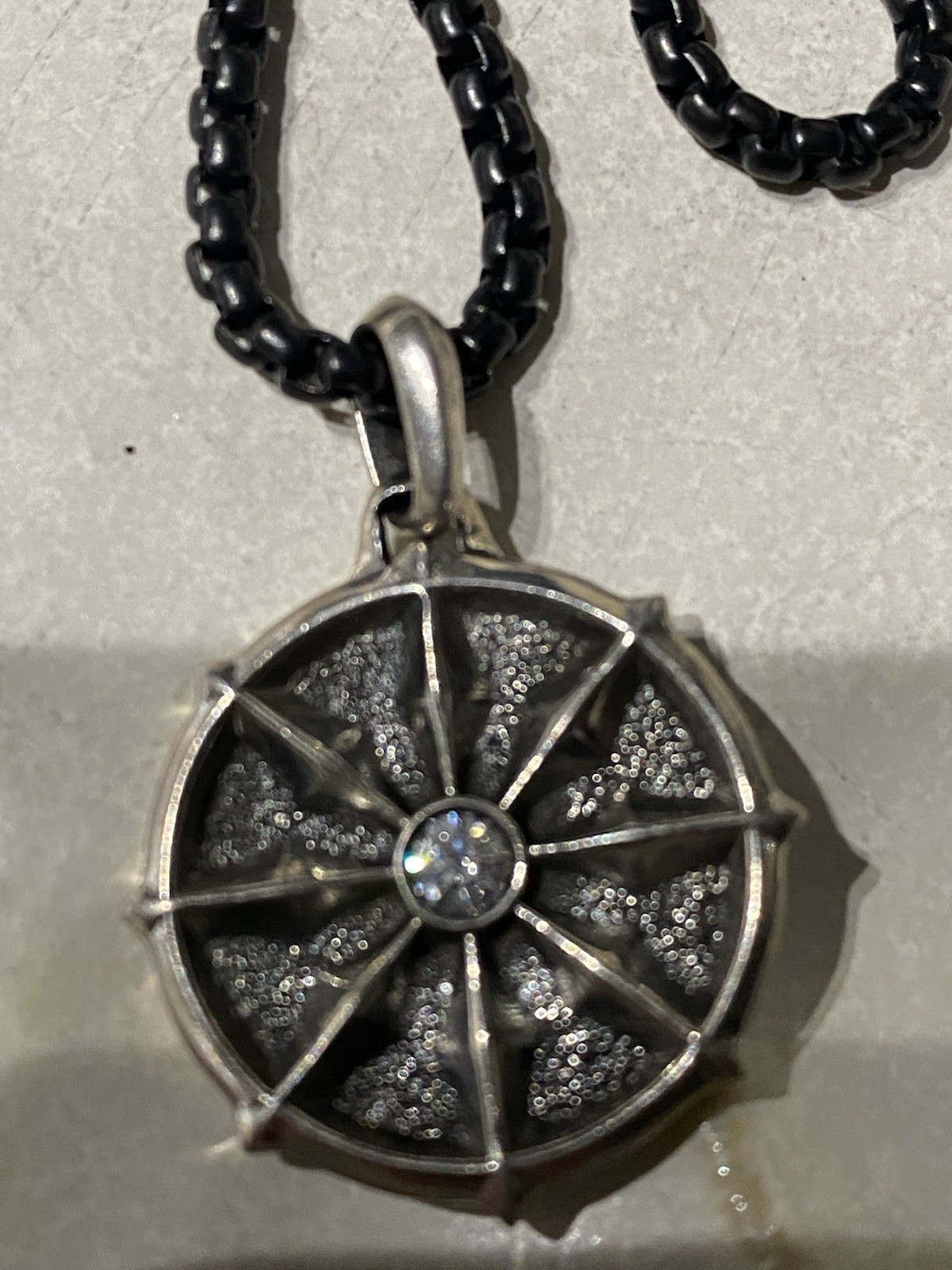 DAVID YURMAN DHARMA WHEEL DIAMOND AMULET PENDANT