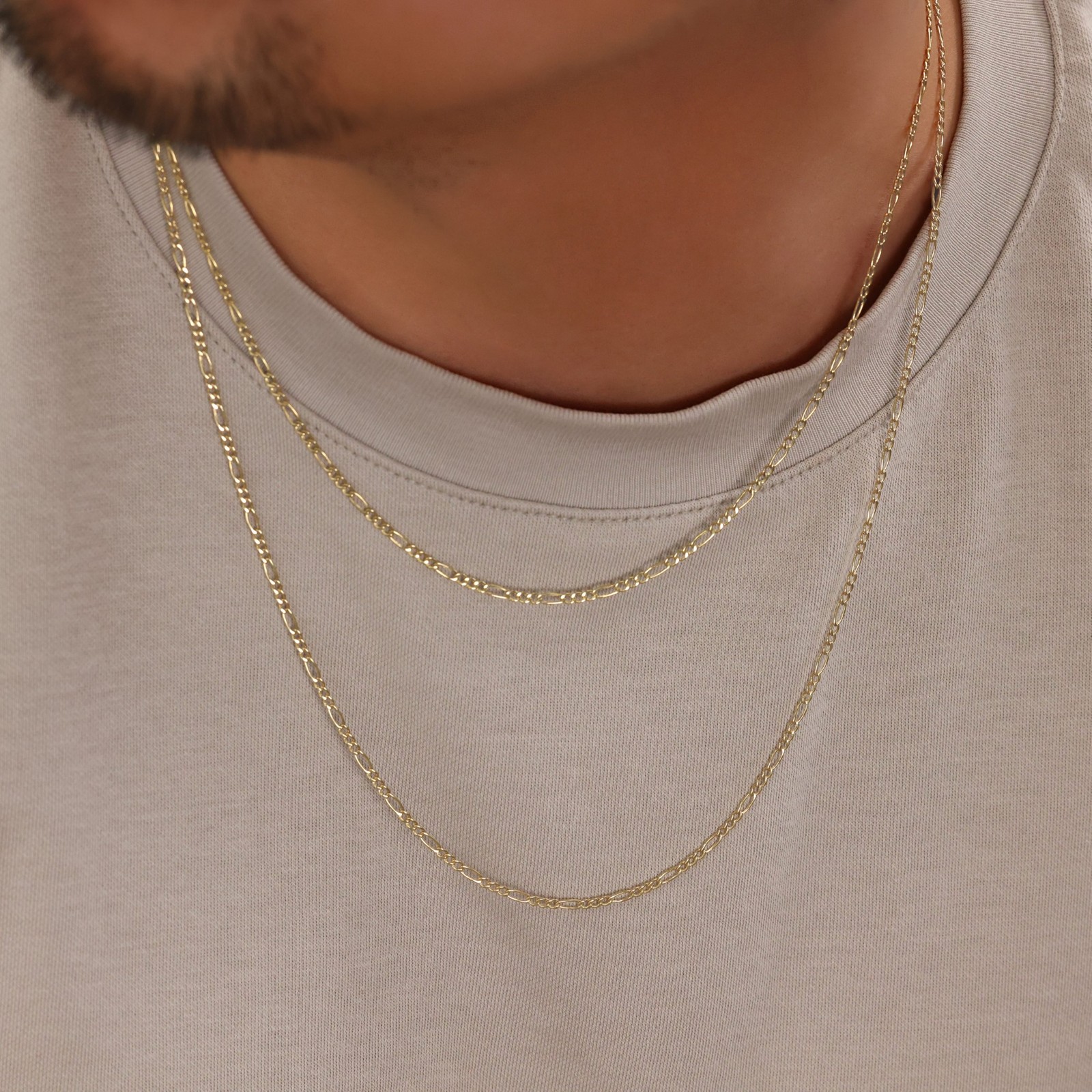 10K Yellow Gold Thin 2mm Figaro Chain Italian Link Necklace Mens Womens 20″