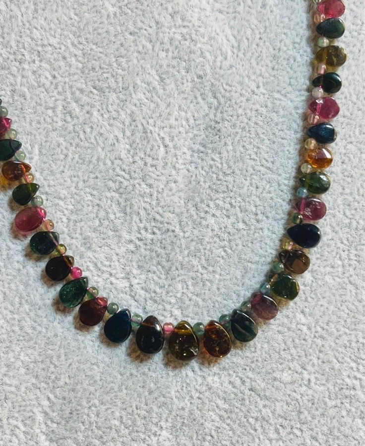 Natural tourmaline necklace