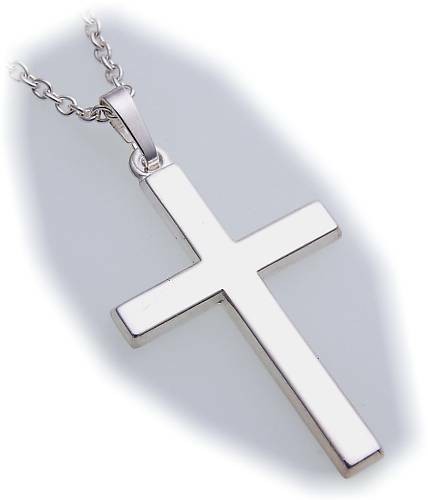 Cross Pendant Genuine Silver 925 1 13/32in High Gloss Polish Sterling Ladies