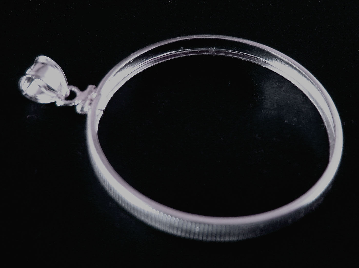 Coin Bezel One Ounce Silver Panda 40mm Reeded Edge Sterling Silver Soldered Bail