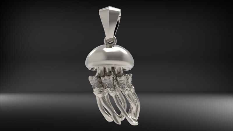 Jellyfish Pendant | 999 Fine Silver 17.5mm | Handmade USA