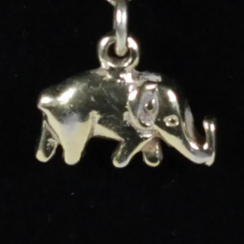 Gold Over Sterling Silver 925 Vermeil Elephant Pendant Necklace 21in