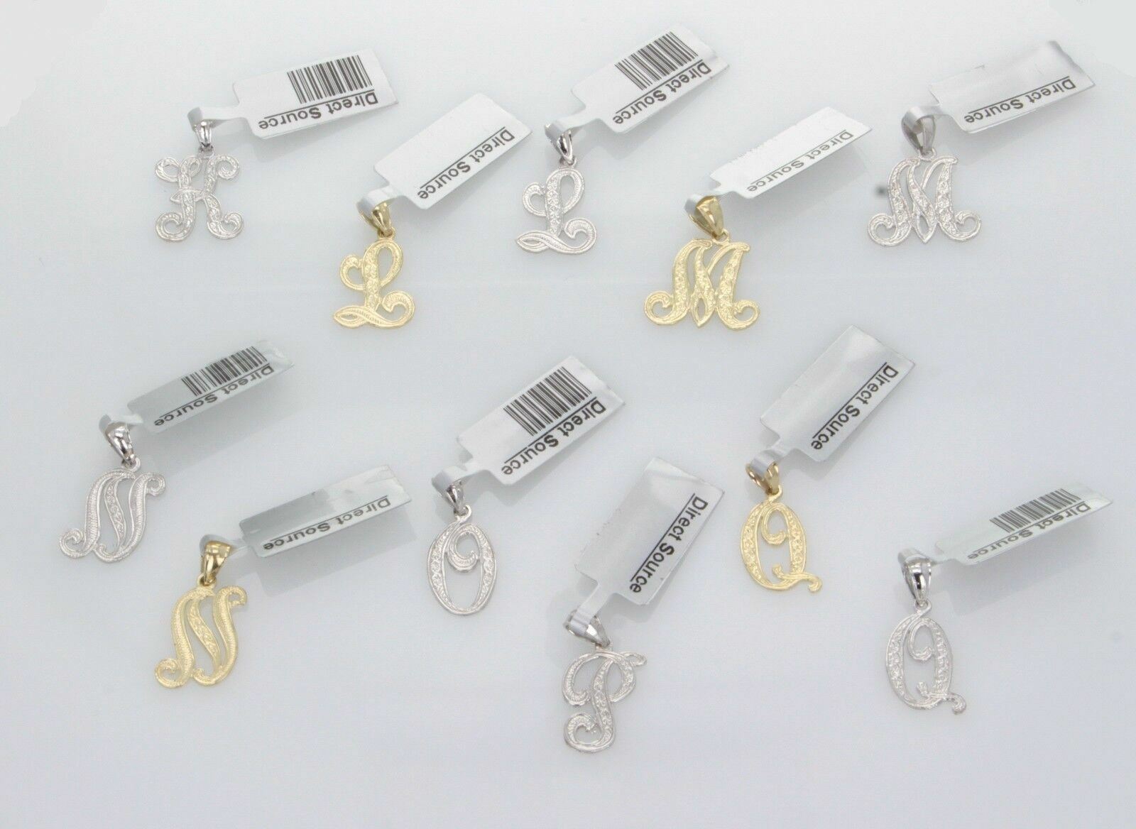 14k Yellow or White Gold Initial Letter D Alphabet A-Z Charm Pendant