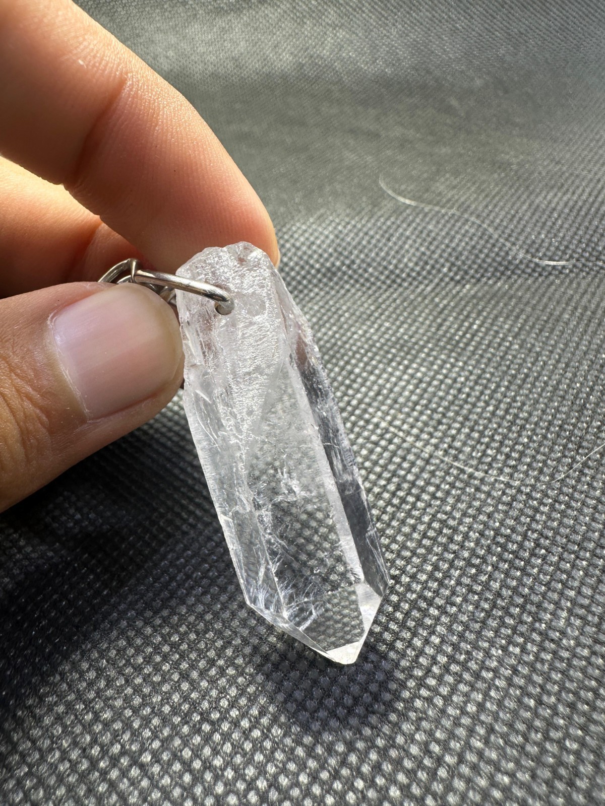 Rare Top Quality Natural Gemstone White Quartz Eye Clean Oustanding Pendant