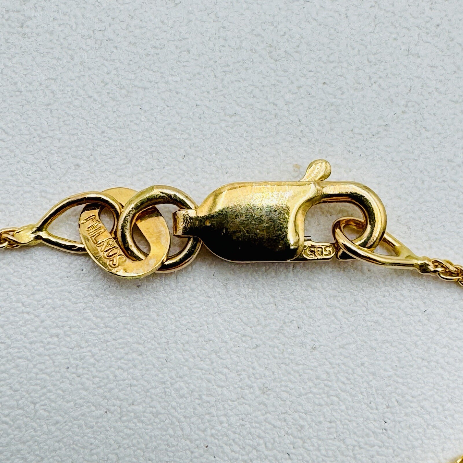 Milros Italian 14K Yellow Gold Heart Pendant Necklace 16” Long 3.4 grams