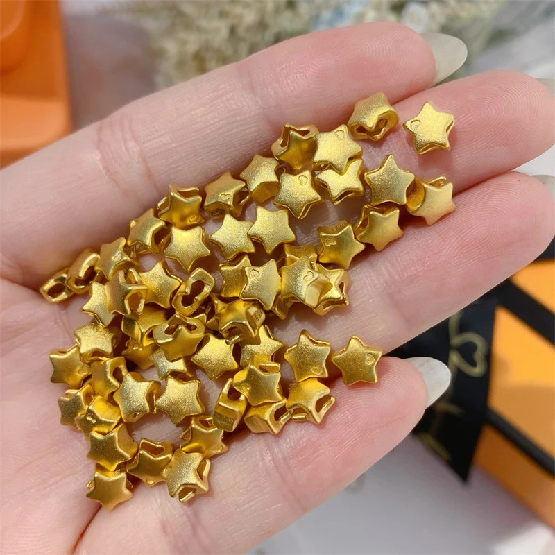999 Pure Gold Real 24K Gold Star Pendant Necklace Solid Gold for Women Fine Jewe