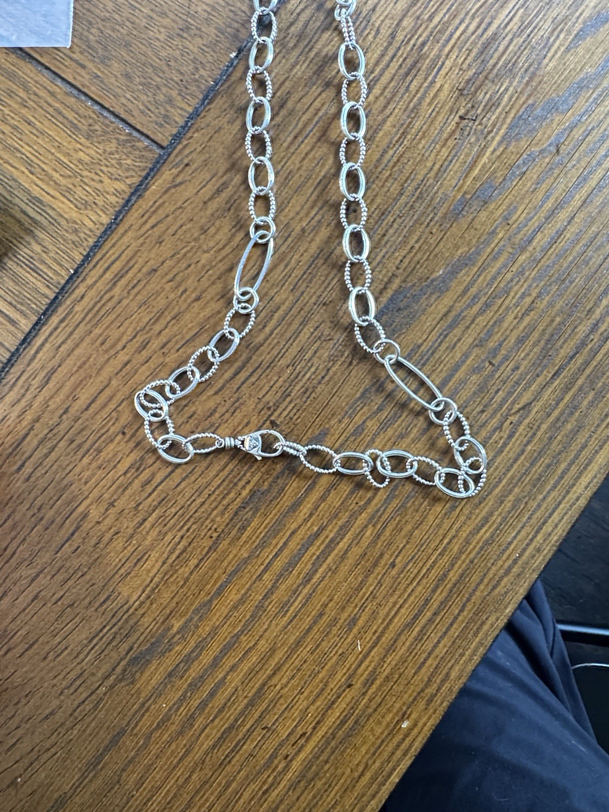 LAGOS SILVER SIGNATURE CAVIAR OVAL LINK CHAIN 34” NECKLACE