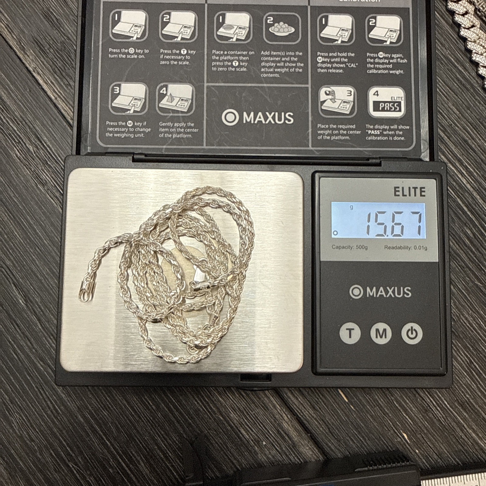 Real 925 SOLID Sterling Silver Diamond-Cut ROPE Chain And Bracelet COMBO 15.65gr